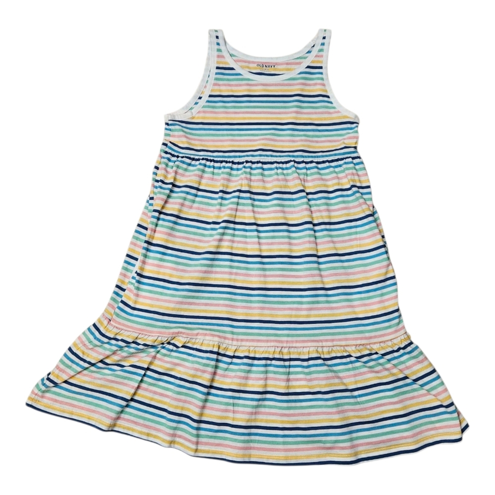 Old Navy Girl's Sleeveless Swing Dress NEW Size L (10-12) Multicolor Strip